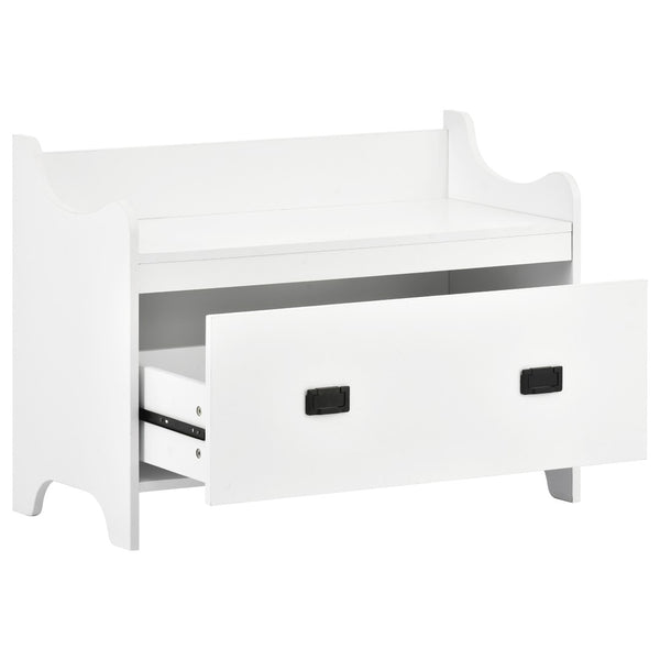 English Elm On-trend Modular White Hall Tree with Seven Hooks Storage Bench and Cabinet Doors SD000019AAK