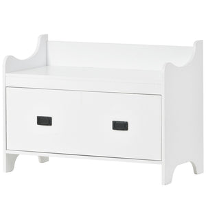 English Elm On-trend Modular White Hall Tree with Seven Hooks Storage Bench and Cabinet Doors SD000019AAK