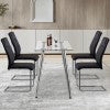 English Elm Modern Dining Chairs With Faux Leather Padded Seat Dining Living Room Chairs Upholstered Chair With Metal Legs Design For Kitchen, Living, Bedroom, Dining Room Side Chairs Set Of 8 (Black+Pu) C-001