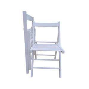 English Elm FOLDING Solid Wood Foldable Chair — Lightweight, Space-Saving, Durable Seating for Events & Home White W49553508