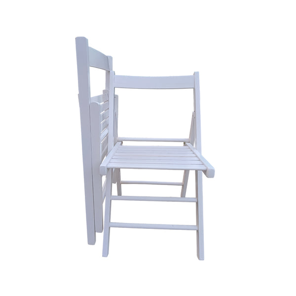 English Elm FOLDING Solid Wood Foldable Chair — Lightweight, Space-Saving, Durable Seating for Events & Home White W49553508