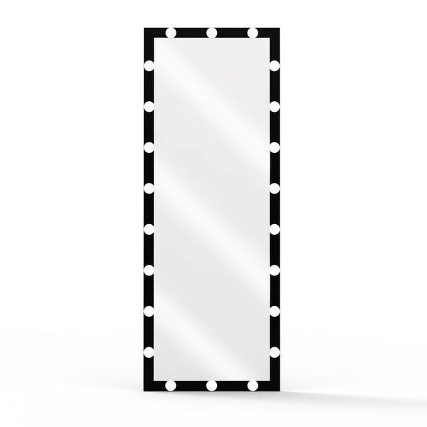 English Elm Hollywood Full Length LED Mirror 63x24in with 22 Bulbs, 3 Light Colors, Touch Dimmer, Wall or Floor Mount W708P379201