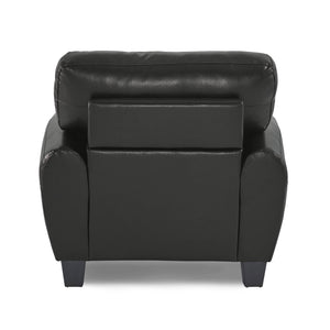 English Elm Modern Rubin Retro Accent Chair Black Faux Leather Upholstered Living Room Seat 39"x35.5" Stylish Comfort B01159023