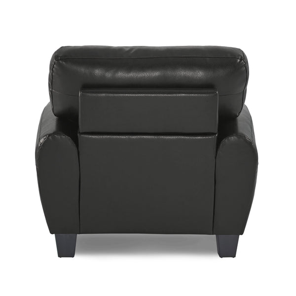 English Elm Modern Rubin Retro Accent Chair Black Faux Leather Upholstered Living Room Seat 39"x35.5" Stylish Comfort B01159023