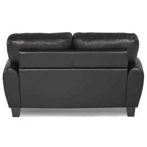 English Elm Modern Faux Leather Loveseat with Retro Curves and Wood Finish Legs for Living Rooms B01159022
