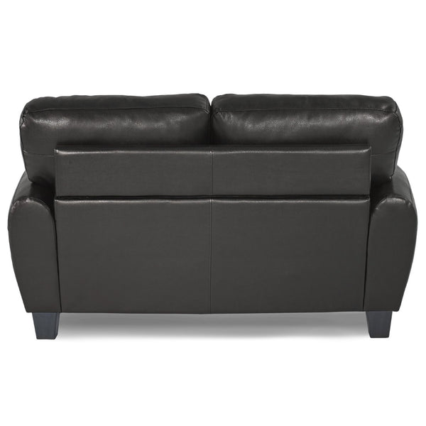 English Elm Modern Faux Leather Loveseat with Retro Curves and Wood Finish Legs for Living Rooms B01159022