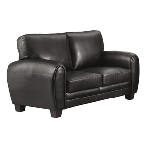 English Elm Modern Faux Leather Loveseat with Retro Curves and Wood Finish Legs for Living Rooms B01159022