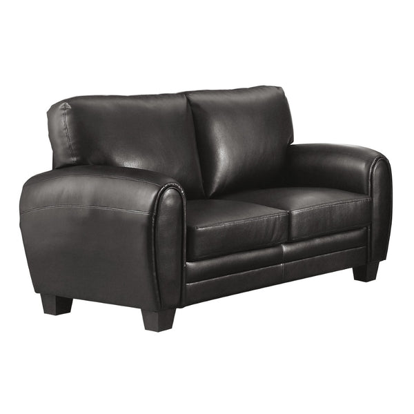 English Elm Modern Faux Leather Loveseat with Retro Curves and Wood Finish Legs for Living Rooms B01159022