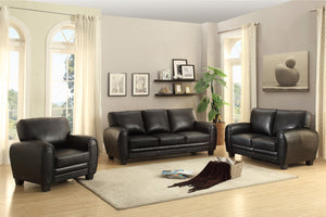 English Elm Modern Faux Leather Loveseat with Retro Curves and Wood Finish Legs for Living Rooms B01159022