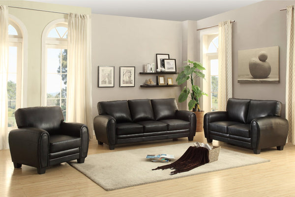 English Elm Modern Faux Leather Loveseat with Retro Curves and Wood Finish Legs for Living Rooms B01159022
