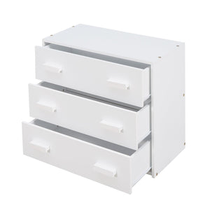 English Elm Twin Low Loft Bed with Storage Drawers Cabinet and Shelf in Espresso Wood White LP001501AAK