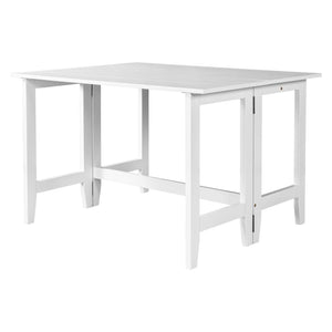 English Elm Topmax Farmhouse Drop Leaf Dining Table Acacia Veneer White Finish Seats Four N717P379754K