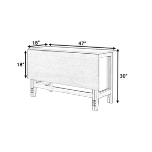English Elm TOPMAX Farmhouse Extendable Drop Leaf Dining Table Seats 4 Rustic Acacia Veneer MDF Top Solid Wood Legs 47-inch White N717P195019K