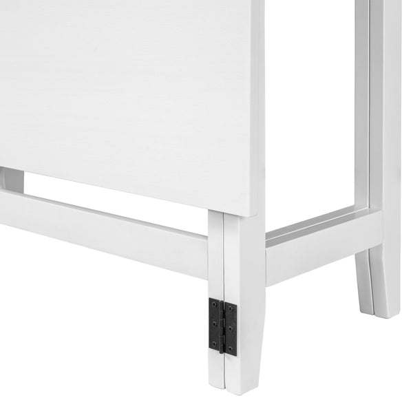 English Elm TOPMAX Farmhouse Extendable Drop Leaf Dining Table Seats 4 Rustic Acacia Veneer MDF Top Solid Wood Legs 47-inch White N717P195019K