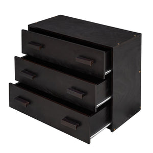 English Elm Twin Low Loft Bed with Storage Drawers Cabinet and Shelf in Espresso Wood LP001501AAP