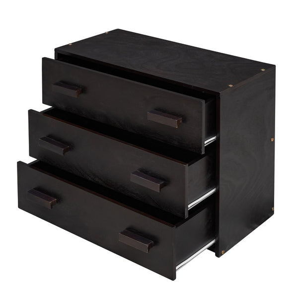 English Elm Twin Low Loft Bed with Storage Drawers Cabinet and Shelf in Espresso Wood LP001501AAP
