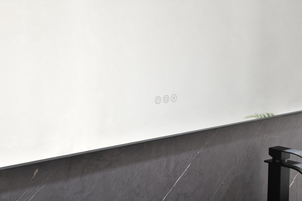 English Elm 84x 36 Inch Black Frame Led Backlit Bathroom Vanity Mirror with Anti-fog W127283668