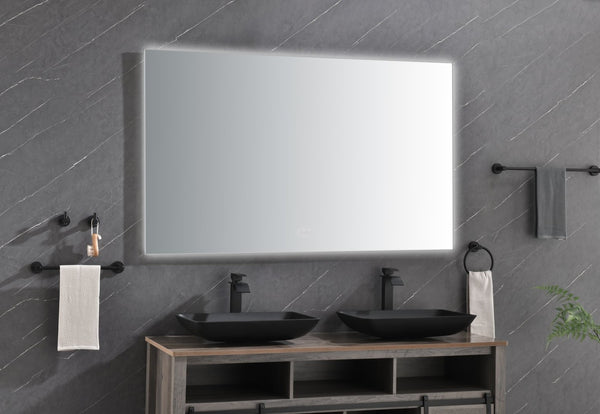 English Elm 60x 36 Inch Led Backlit Bathroom Mirror with Anti-fog Aluminum Frame for Vanity Wall W127253475