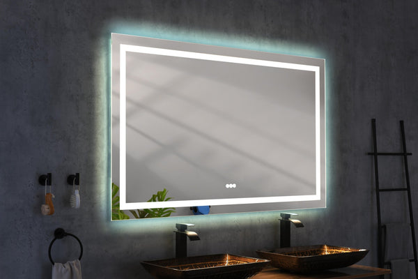 English Elm 60in. Led Bathroom Wall Mirror with Anti-fog Three Color Temps and Touch Control W1272P144854