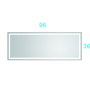 English Elm 96in. Backlit Led Vanity Mirror with Anti-fog Defogger and Adjustable Color Temperature W1272125165