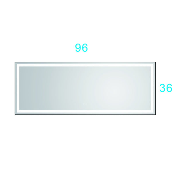 English Elm 96in. Backlit Led Vanity Mirror with Anti-fog Defogger and Adjustable Color Temperature W1272125165