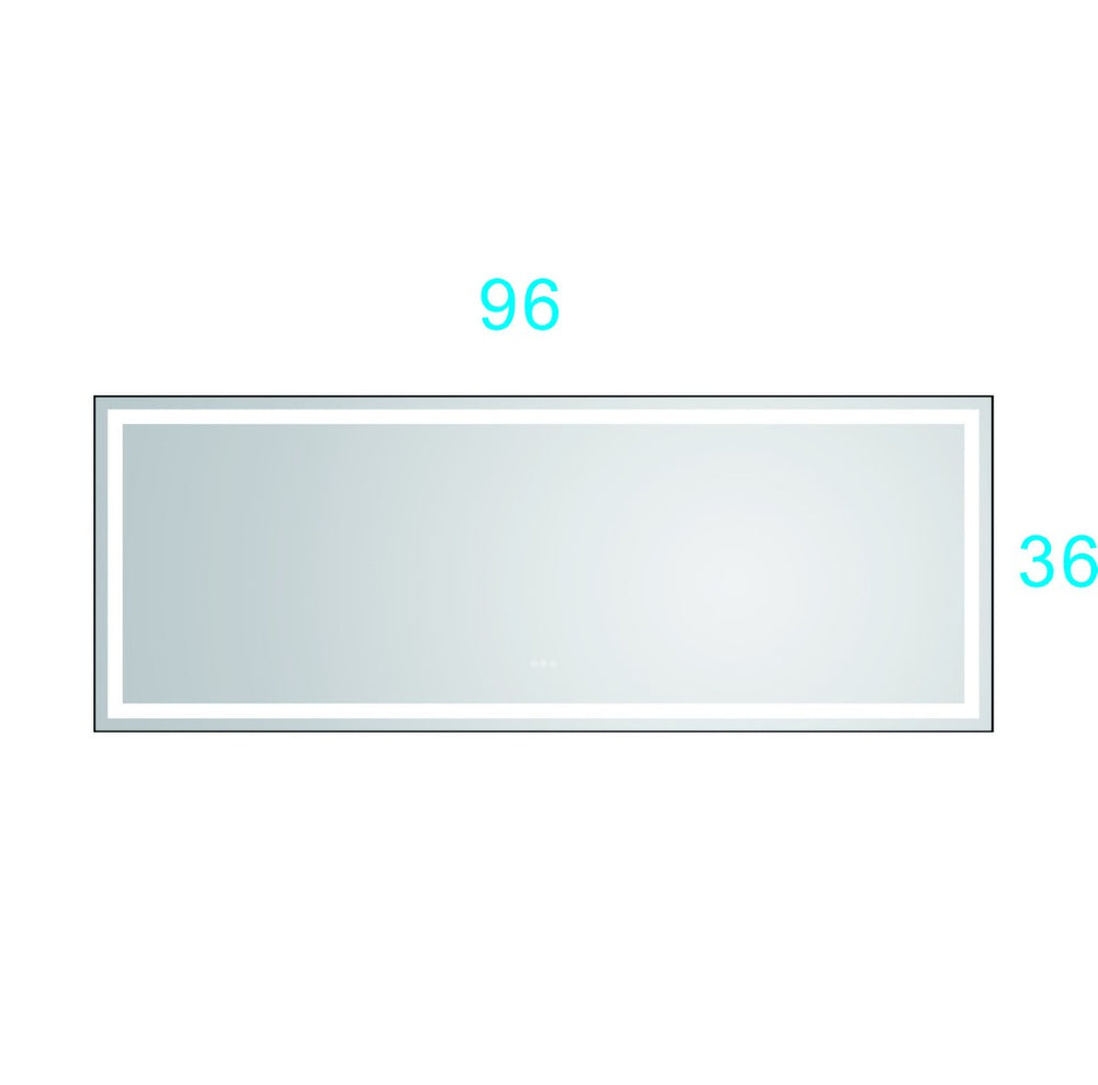 English Elm 96in. Polished Crystal Framed Led Vanity Mirror with Anti-fog and Tri-color Lighting W1272112590
