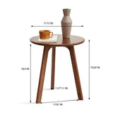 English Elm Round End Table- Small End Table Side Table Coffee Table Bedside Table Night Stand For Living Room Bedroom & Balcony, 100% Natural Solid Oak Wood Easy To Assemble