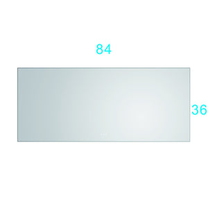 English Elm 84x 36 Inch Black Frame Led Backlit Bathroom Vanity Mirror with Anti-fog W127283668