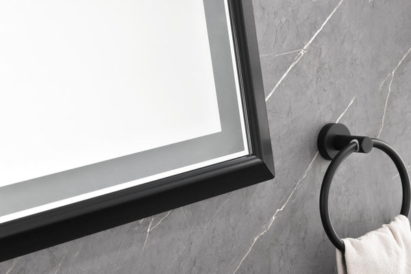 English Elm 72in. Backlit Led Vanity Mirror Black Frame Dimmable Anti-fog Full Length Wall Mount W127290280