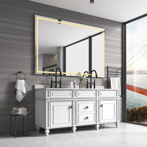 English Elm 60in. Led Bathroom Wall Mirror with Anti-fog Three Color Temps and Touch Control W1272P144854