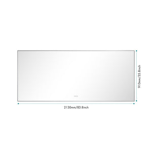 English Elm 84x 36 Inch Black Frame Led Backlit Bathroom Vanity Mirror with Anti-fog W127283668