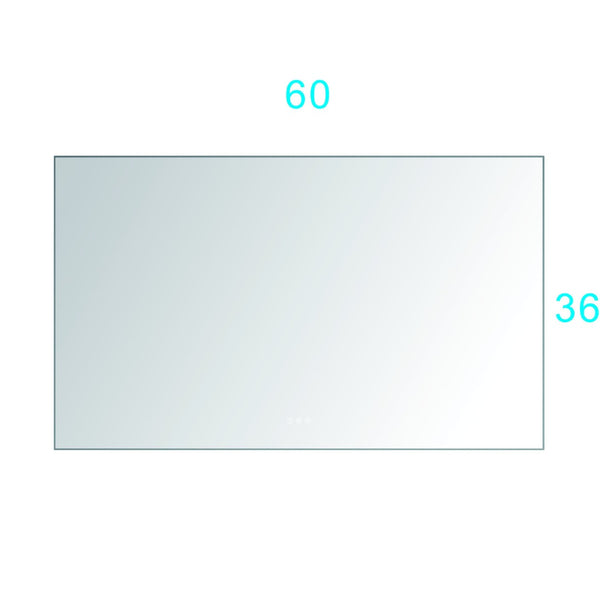 English Elm 60x 36 Inch Led Backlit Bathroom Mirror with Anti-fog Aluminum Frame for Vanity Wall W127253475