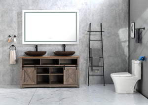 English Elm 84*48 Led Lighted Wall Mirror with Anti-fog Dimming and Three Color Temperatures W1272115395