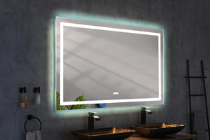 English Elm 84*48 Led Lighted Wall Mirror with Anti-fog Dimming and Three Color Temperatures W1272115395