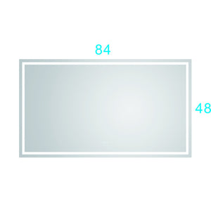 English Elm 84*48 Led Lighted Wall Mirror with Anti-fog Dimming and Three Color Temperatures W1272115395