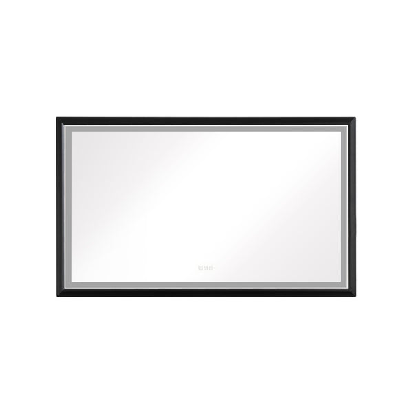English Elm 72in. Backlit Led Vanity Mirror Black Frame Dimmable Anti-fog Full Length Wall Mount W127290280