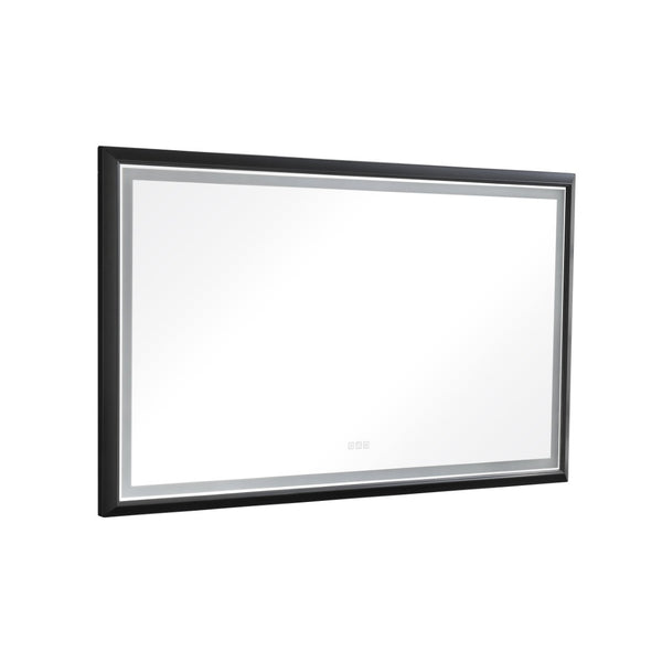 English Elm 72in. Backlit Led Vanity Mirror Black Frame Dimmable Anti-fog Full Length Wall Mount W127290280