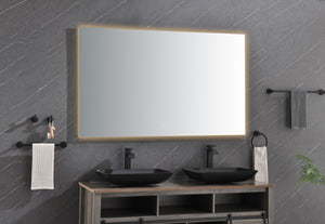 English Elm 60x 36 Inch Led Backlit Bathroom Mirror with Anti-fog Aluminum Frame for Vanity Wall W127253475