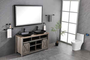 English Elm 60in. Rectangular Led Backlit Vanity Mirror Matte Black Frame Anti-fog Dimmable Bath W127256746