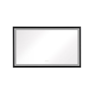English Elm 60in. Rectangular Led Backlit Vanity Mirror Matte Black Frame Anti-fog Dimmable Bath W127256746