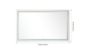 English Elm 60*36 Led Backlit Bathroom Wall Mirror with Anti-fog Touch Control and Black Frame W1272119870