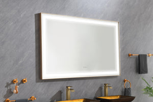 English Elm 60*36 Led Backlit Bathroom Wall Mirror with Anti-fog Touch Control and Black Frame W1272119870