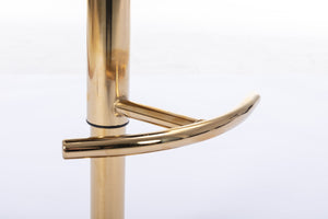 English Elm Set Velvet Bar Stools with Gold Legs and Chrome Footrest, Swivel Height-Adjustable Counter Seating, Luxe Upholstery and Sturdy Base Green W124958976