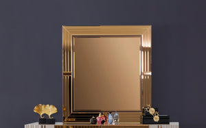 English Elm Lorenzo Luxe Gold Detailed Mirror — Modern Wood Frame with Accent Mirrors, 39.7"W x 42"H, Elegant Statement Piece B009P355843