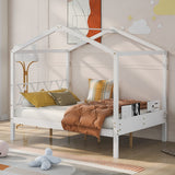Hearth and Haven Full Size Wood House Bed with Storage Space (Old Sku :Lp000002Aak) WF294192AAK