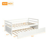 Hearth and Haven Luminea Twin Size Daybed with Trundle Frame Set, White WF191421AAK