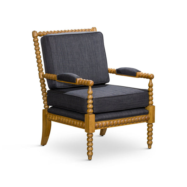 English Elm Spindle Silverthorne Chair with Plush Cushions, Turned Spindles and Padded Arms for Timeless Style Oak B046S00040
