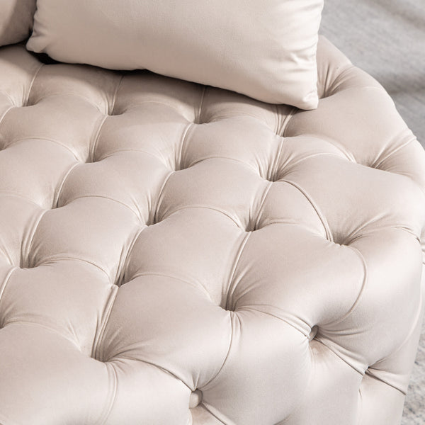 English Elm A&A Velvet Accent Chair Barrel Design for Living Room Comfort, Modern Leisure Seating, 41" L x 38" W khaki W114352843