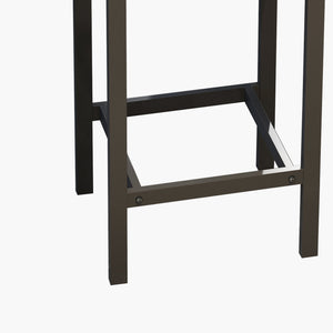 English Elm Modern Long Dining Table Set with 60" Rustic Space-Saving Pub Table and 3 Metal-Frame Stools, Easy Assembly Gray W757113527