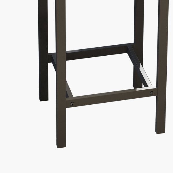 English Elm Modern Long Dining Table Set with 60" Rustic Space-Saving Pub Table and 3 Metal-Frame Stools, Easy Assembly Gray W757113527